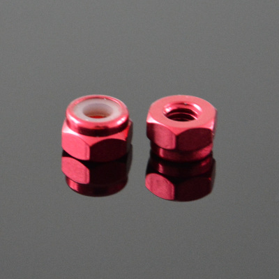 10Pcs M2 Self-locking Nylon Nut Aluminum Alloy Dark Red