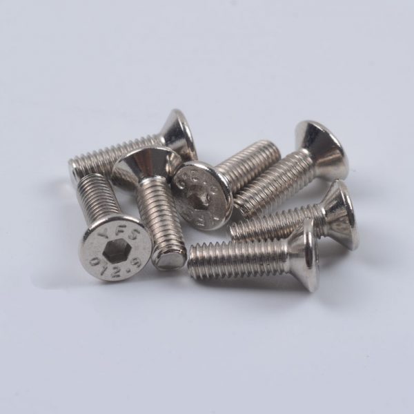 10Pcs M3 Countersunk Head Hex Socket Screws Steel Alloy Nickel Plating 12.9 Grade 5