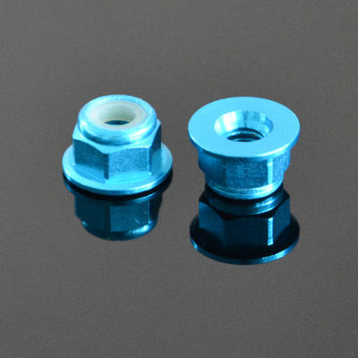 10Pcs M3 Flange Nylon Nut Self-locking Nut Colorful Aluminum Alloy Aqua Blue