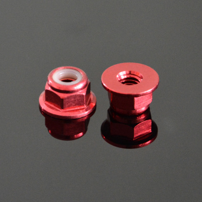 10Pcs M3 Flange Nylon Nut Self-locking Nut Colorful Aluminum Alloy Dark Red