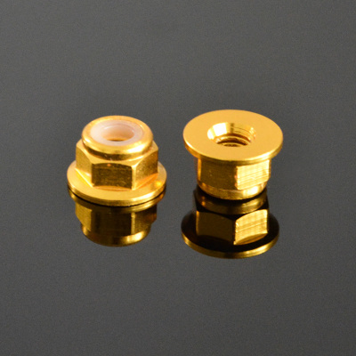 10Pcs M3 Flange Nylon Nut Self-locking Nut Colorful Aluminum Alloy Gold