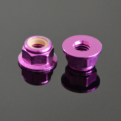 10Pcs M3 Flange Nylon Nut Self-locking Nut Colorful Aluminum Alloy Purple