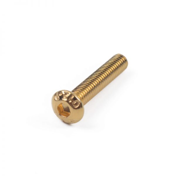 20Pcs M3 Half Round Head Plating Titanium Gold Hex Screw 4